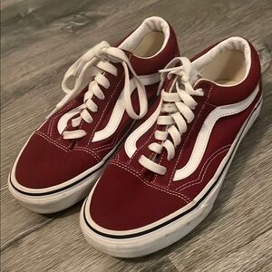 Vans Red and White Sneakers Iconic Low-Top Design RARE !!!!